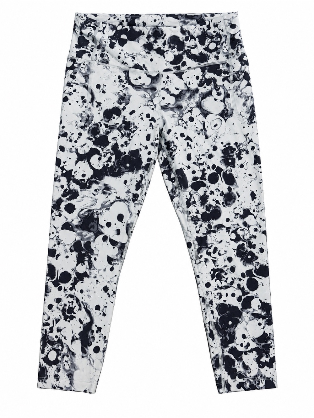 Under Armour Navy Light Blue Abstract Print Fitted Crop Leggings Size Large